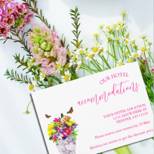 Carte D'accompagnement Love In Bloom Floral Mariage Hébergements