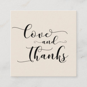 Carte D'accompagnement Love & Merci Elegant Script Cream Wedding Favorise