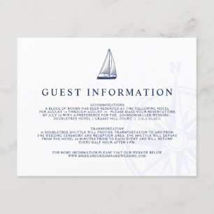 Carte D'accompagnement Love Set Sail Nautical Sailboat Mariage Informatio