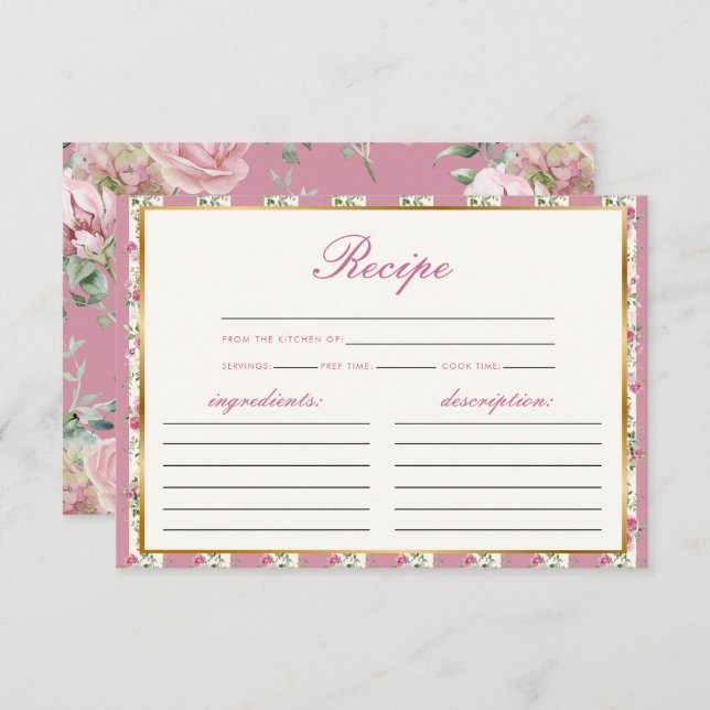 Carte D'accompagnement Love Shack Fiance Recette Fête des mariées rose (Devant / Derrière)