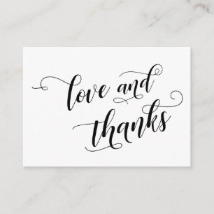 Carte D'accompagnement Love & Thanks Typographie Élégante Cadeau de Maria