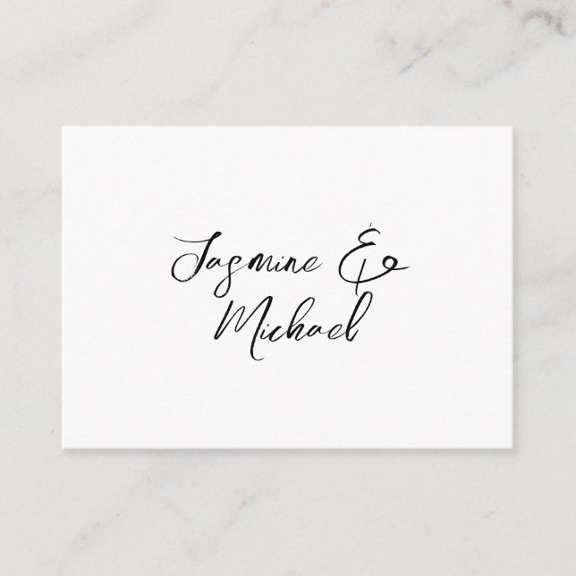 Carte D'accompagnement Lovely Chic Calligraphie Noms Mariages (Devant)
