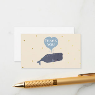 Carte D'accompagnement Lovely Cute Whale Baby shower Merci