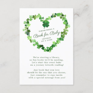 Carte D'accompagnement Lucky Little Shamrock Baby shower livre pour bébé