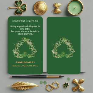 Carte D'accompagnement Lucky Petit Shamrock Baby shower de feuille d'or v
