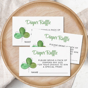 Carte D'accompagnement Lucky Shamrock Diaper Baby shower de raffle