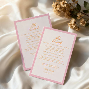 Carte D'accompagnement Lueur de coucher de soleil Rose Orange Détails à r