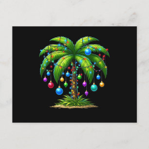 Carte D'accompagnement Lumière de palmier de Noël Hawaïen Tropical Nouvel