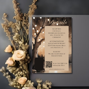 Carte D'accompagnement Lumières À Chaînes Sur Le Mariage campagnard Roman