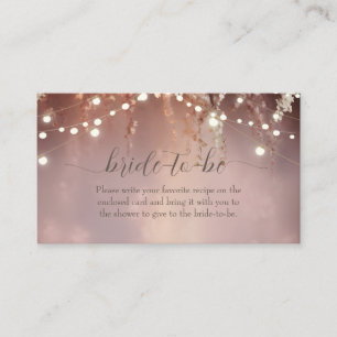 Carte D'accompagnement Lumières de fleurs rose tendre en guirlande