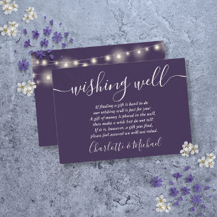 Carte D'accompagnement Lumières de guirlande de puits de souhait Mariage