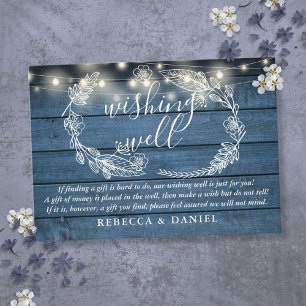 Carte D'accompagnement Lumières de Guirlande de Souhaits de Mariage en Bo