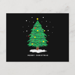Carte D'accompagnement Lumières de sapin de Noël joyeux arbre rétro