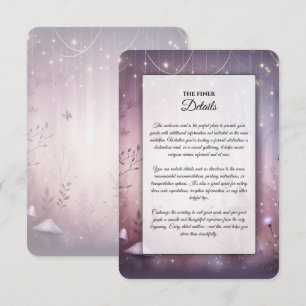 Carte D'accompagnement Lumières Magiques de Fée de Lavande pour Mariage