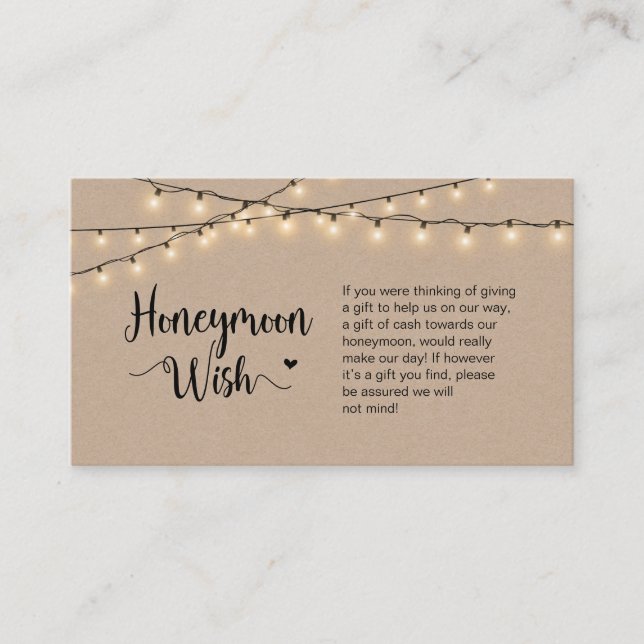 Carte D'accompagnement Lumières Rustiques À Chaînes De Ferme, Kraft, Wish (Devant)