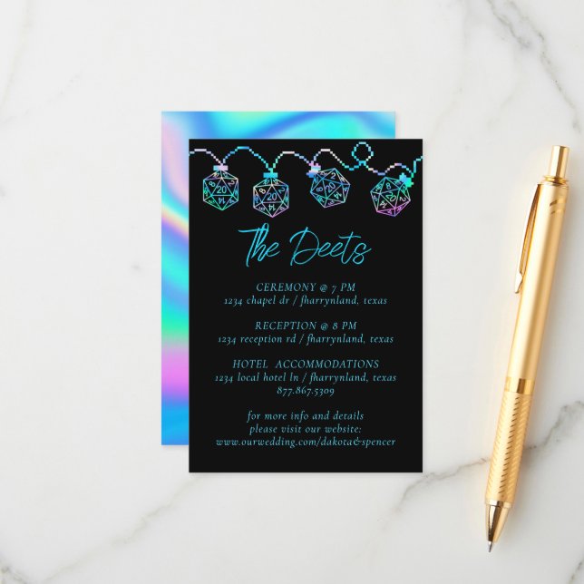 Carte D'accompagnement Luminateurs RPG | Détails du gamer de table Holo I (Devant/Arrière en situation)