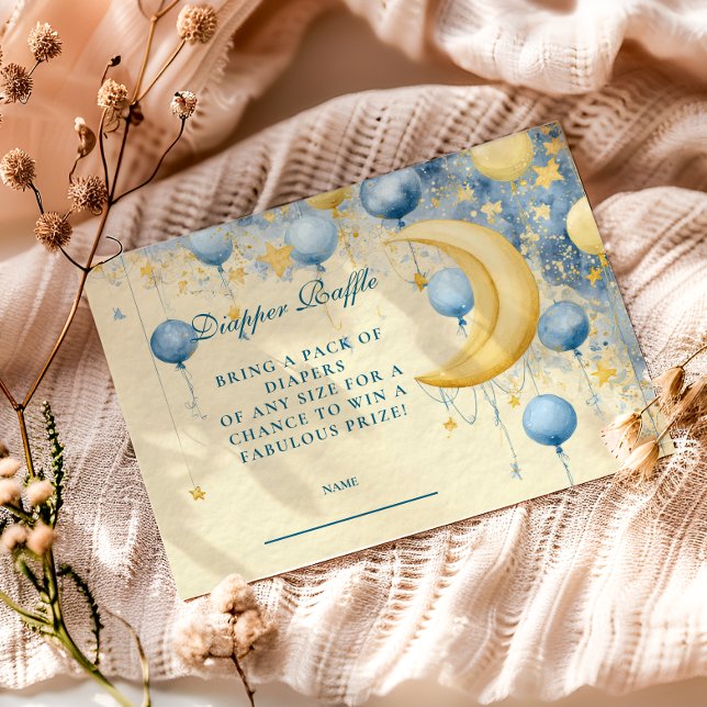 Carte D'accompagnement Lune céleste et étoiles Diapper Raffle (Créateur téléchargé)