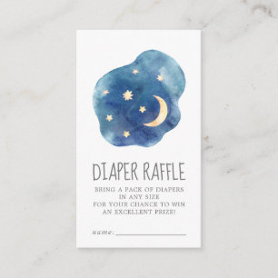 Carte D'accompagnement Lune et étoiles Baby Boy Diaper Raffle