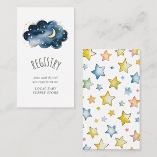 Carte D'accompagnement Lune et étoiles Baby Girl Cadeau Registre Cadeau