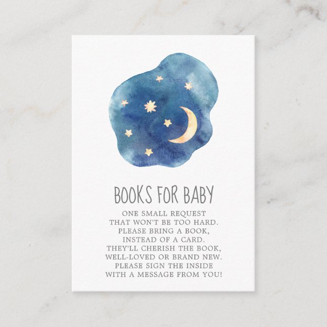 Carte D'accompagnement Lune et étoiles Baby Girl Livres pour bébé (Devant)