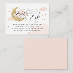 Carte D'accompagnement Lune et étoiles Baby shower de demande de livre ro
