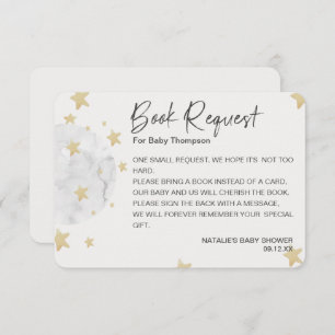 Carte D'accompagnement Lune et étoiles Baby shower neutre demande de rése