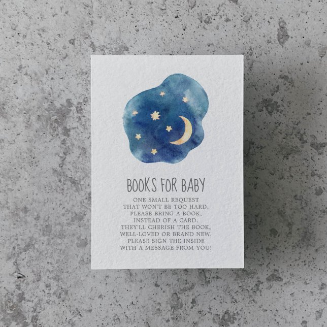 Carte D'accompagnement Lune et étoiles Bébé Boy Livres pour Bébé (Créateur téléchargé)