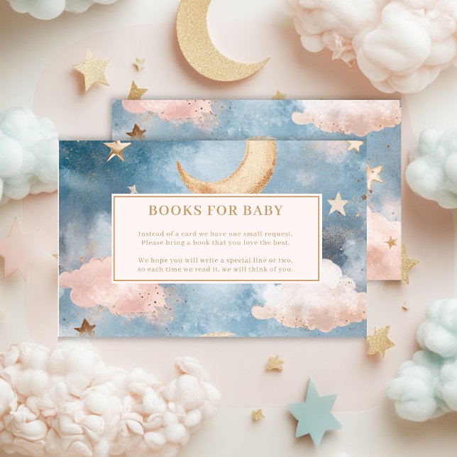 Carte D'accompagnement Lune et étoiles Demande de Baby shower (Créateur téléchargé)