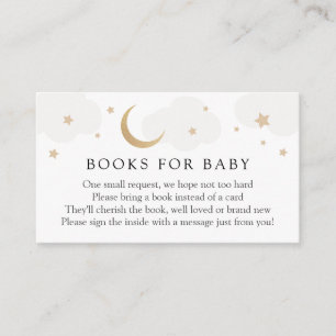Carte D'accompagnement Lune et Stars Grey Livres pour Baby insert card