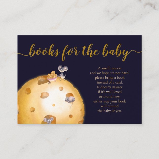 Carte D'accompagnement Lune faite de livres de fromage pour bébé (Devant)