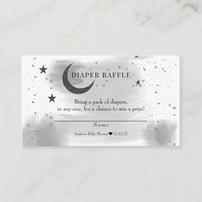 Carte D'accompagnement Lune Stars Baby shower Déchets Raffle (Devant)