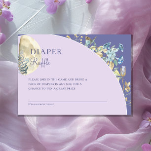Carte D'accompagnement Lune Whimsical Purple Baby shower Déchets Raffin