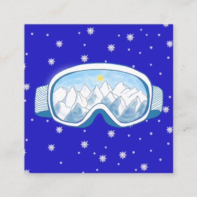 Carte D'accompagnement Lunettes de ski avec reflet de montagne (Devant)