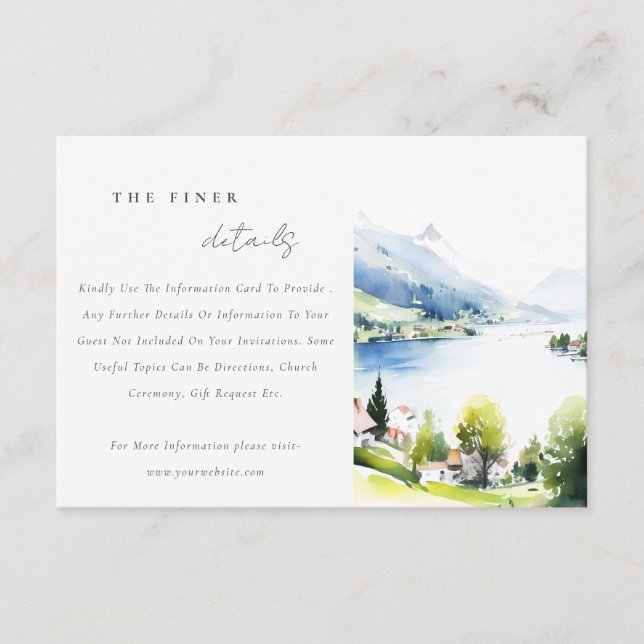 Carte D'accompagnement Lungern Suisse Paysage Détails de mariage (Devant)