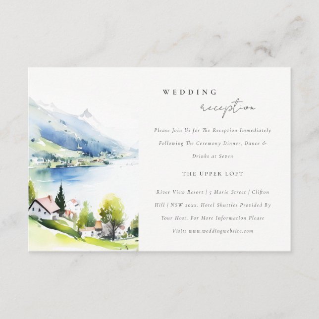 Carte D'accompagnement Lungern Suisse Paysage Réception de Mariage (Devant)