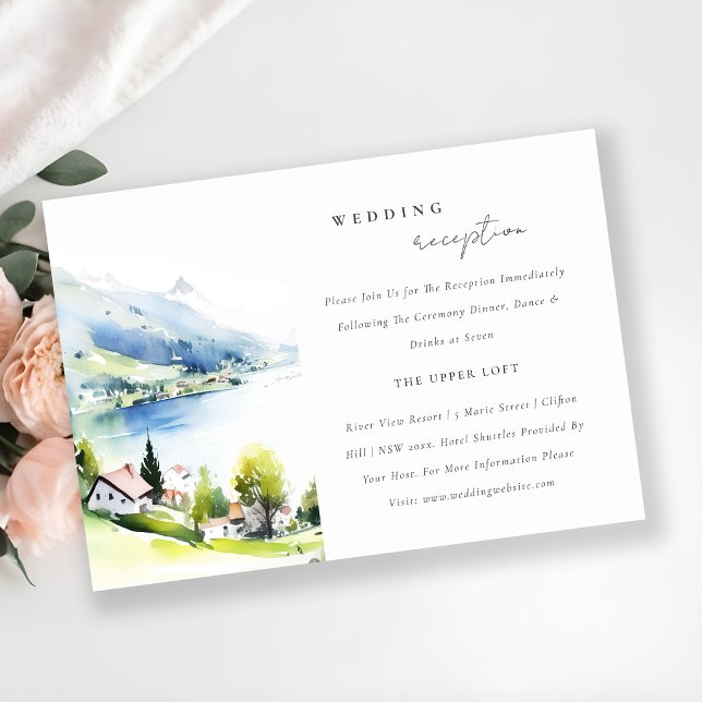 Carte D'accompagnement Lungern Suisse Paysage Réception de Mariage (Créateur téléchargé)