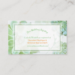 Carte D'accompagnement Lush Garden Succulents Registre Mariage