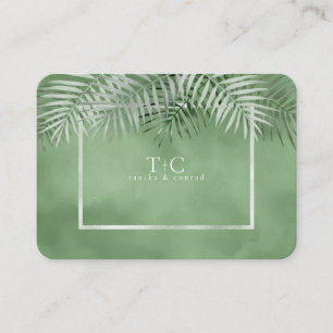 Carte D'accompagnement Lush Palm Leaf Mariage site Web Moss Green ID956