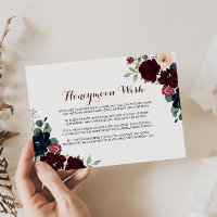 Luxe Boho Colorful Floral Honeymoon Wish