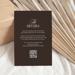 Carte D'accompagnement Luxe Brun Détails pour les invités de mariage av