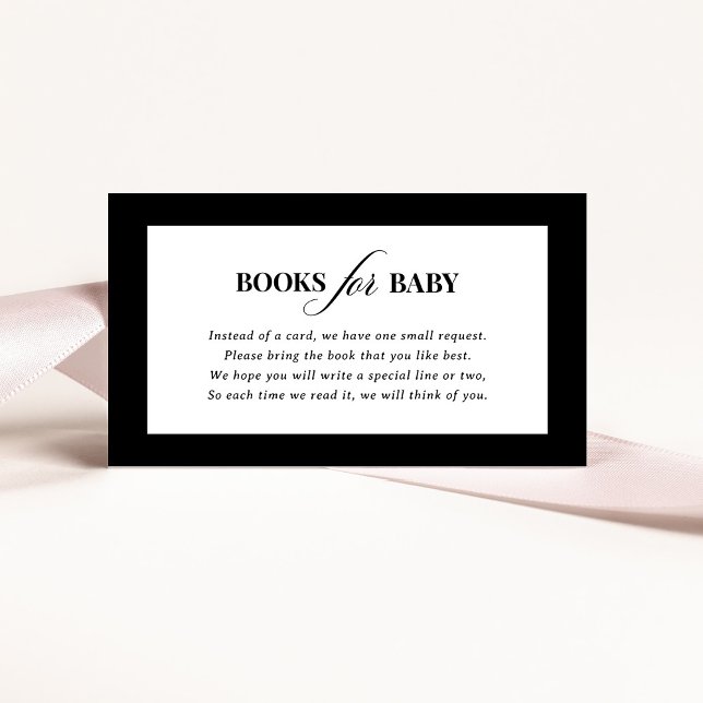 Carte D'accompagnement Luxe classique | Livres en noir et blanc pour bébé (Créateur téléchargé)