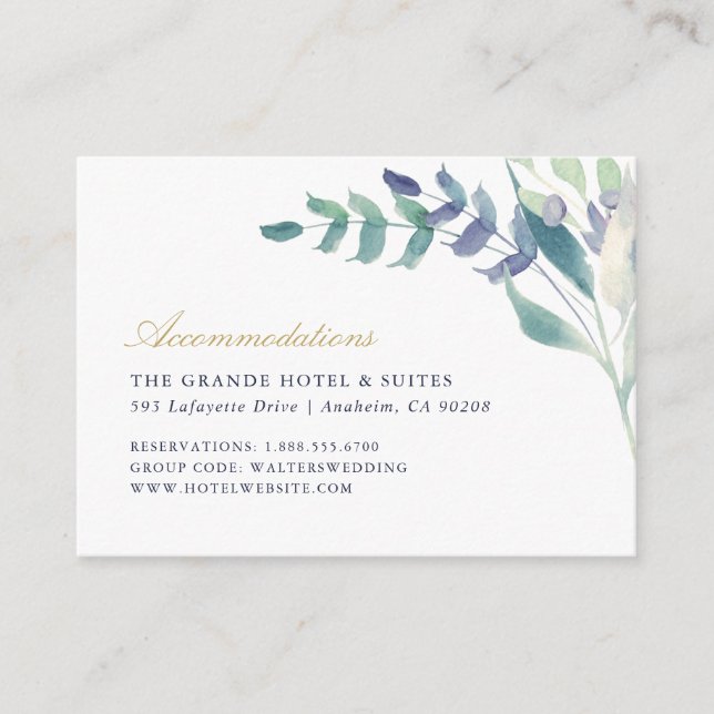 Carte D'accompagnement Luxe Floral Mariage (Devant)