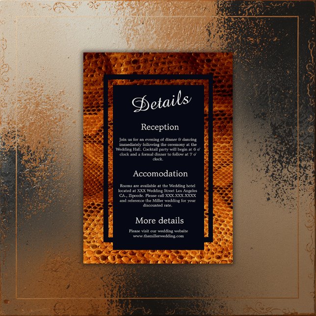 Carte D'accompagnement luxueux animal en peau de serpent sauvage mariage (Créateur téléchargé)