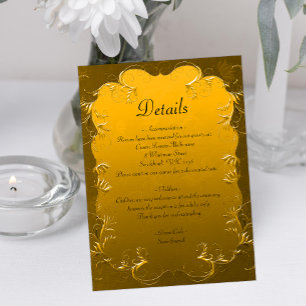 Carte D'accompagnement Luxueux Golden Elegance Mariage Détails