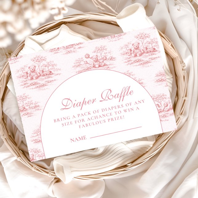 Carte D'accompagnement Luxury Blush Toile Baby Shower Diapper Raffle (Créateur téléchargé)