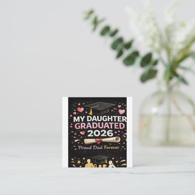 Carte D'accompagnement Ma fille est diplômée 2026 (Debout devant)