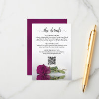 Magenta Rose Elegant Wedding Details QR Code