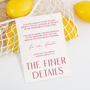 Carte D'accompagnement Magenta & Texture Simple Minimale Détails