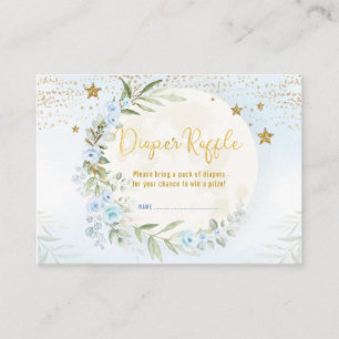 Carte D'accompagnement Magique Lune Étoiles Bleu Or Floral Déchets Raffle