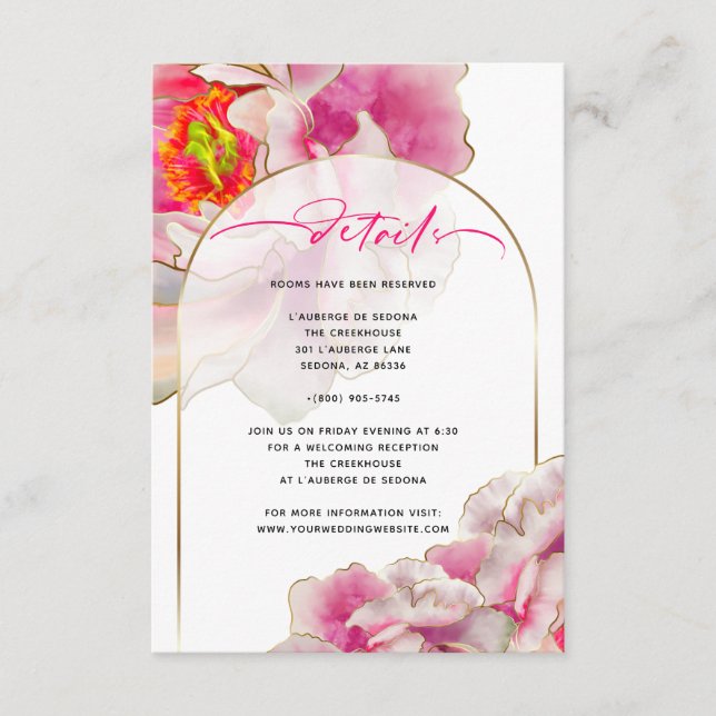 Carte D'accompagnement Magnifique Scarlet Peony Floral Details Card (Devant)